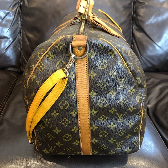 Vintage LOUIS VUITTON Monogram Bandolier Boston Weekend Duffle Tote Bag LV55 - Picture 7 of 17